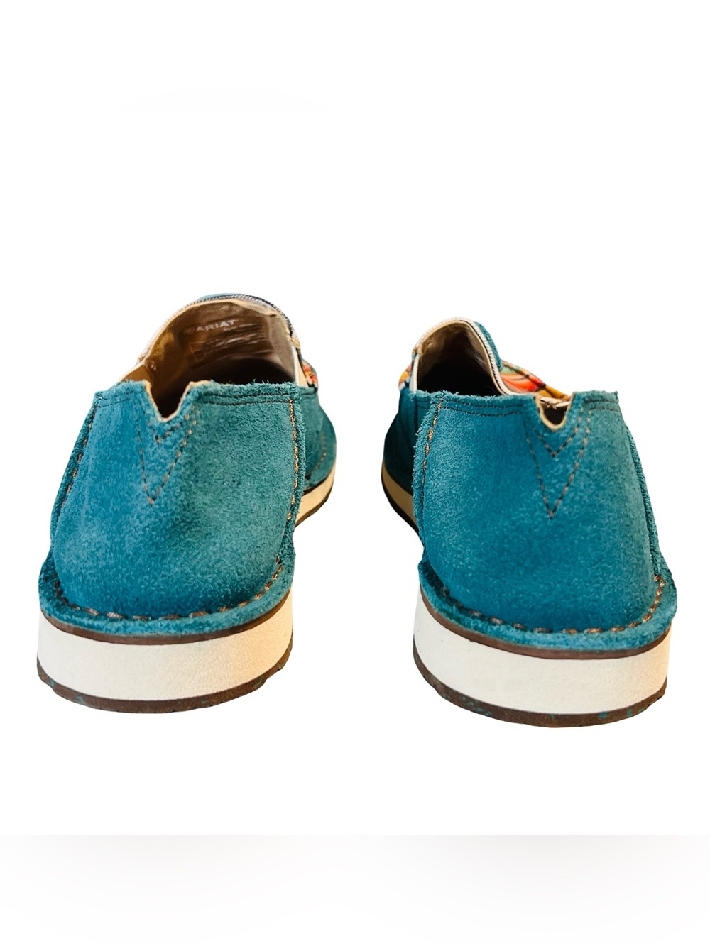 Ariat Women’s Sz 9 NWOT Teal Flats Suede Serape Cruiser 10044530 Slip On - Picture 8 of 11